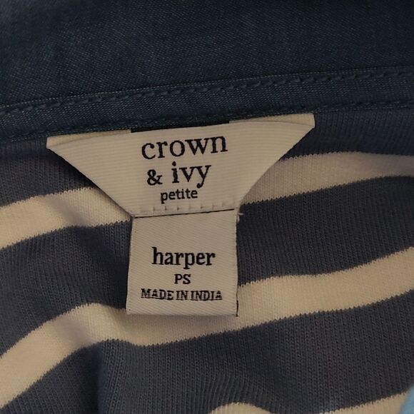 Crown & Ivy Harper Long Sleeve Button Sweatshirt  Sz S Petite  Sz SP NWOT - Picture 5 of 5